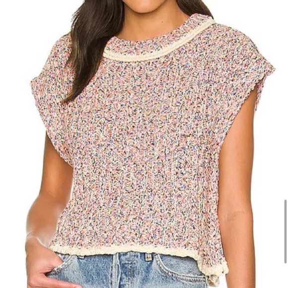 NWOT Free People Desert Rainbow Knit Sweater Vest - Picture 3 of 3